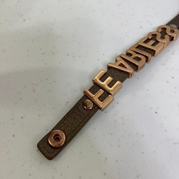 Fearless Bracelet BCBGeneration Rose Gold‎ Brown Cuff Faux Leather Pink - Picture 6 of 7